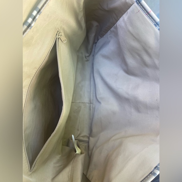 Burberry Fragrance Polyester PVC Tan Nova Check Messenger Bag Crossbody Unisex - Picture 6 of 11